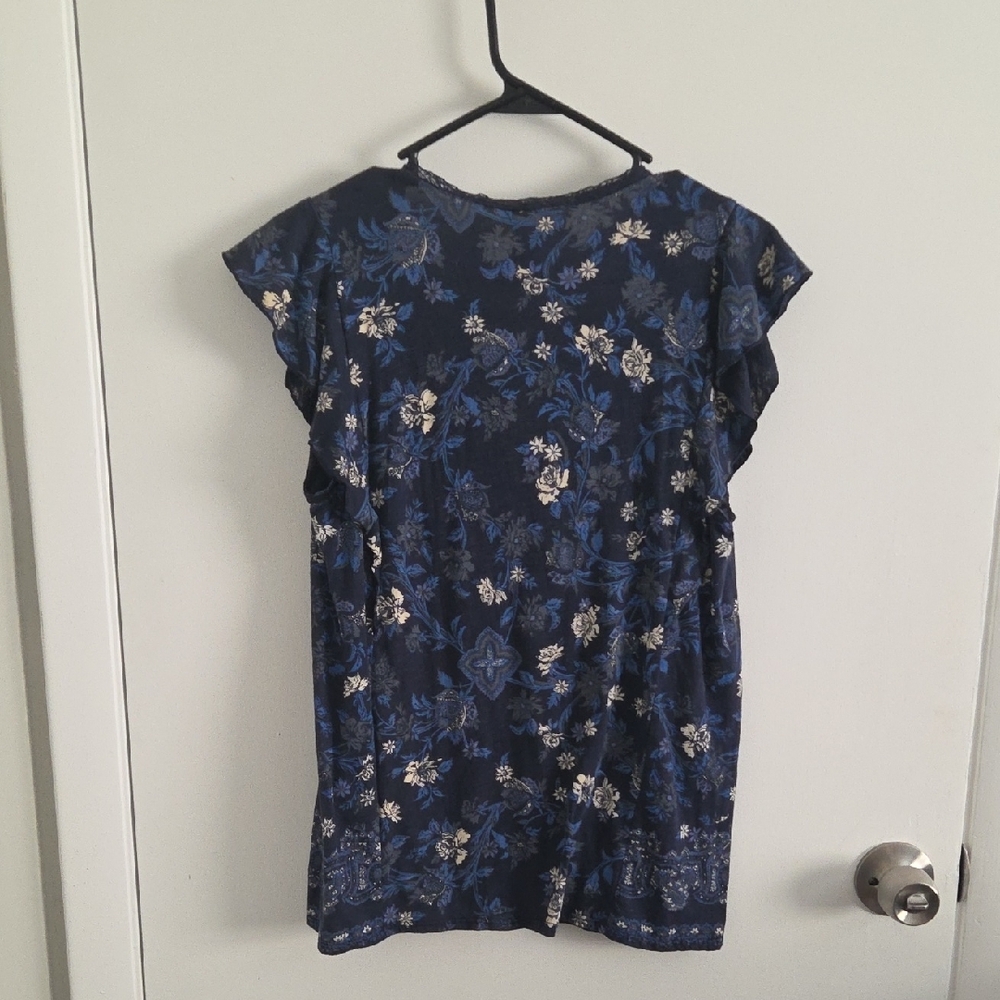 Lucky Brand Navy Floral Blouse - Picture 5 of 8